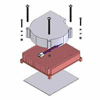 Copper Skived Heatsink with Blower for 1U Server